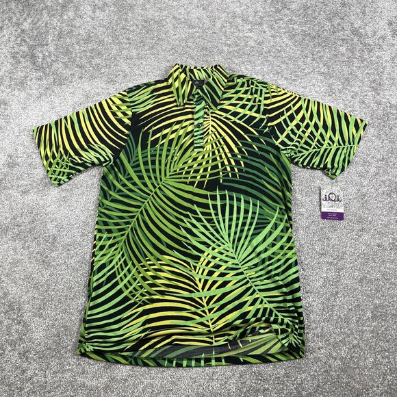 Ioi Iolani Hawaiian Polo Shirt Mens Extra Small Palm Stretch Made in Hawaii - Picture 2 of 10